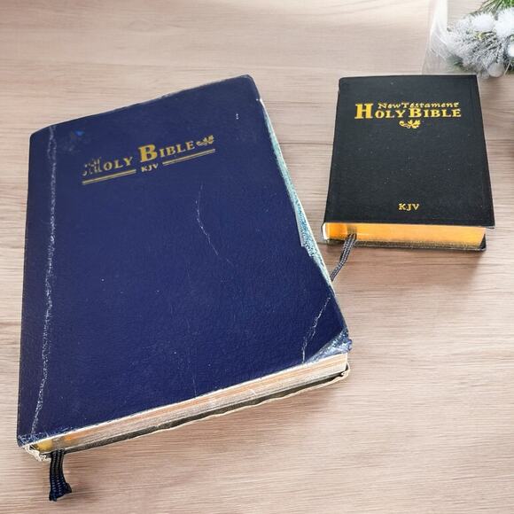 Lot of 2 Holy Bibles KJV Soft Cover Gold Gilt Pages New & Old Testaments READ - Picture 1 of 16